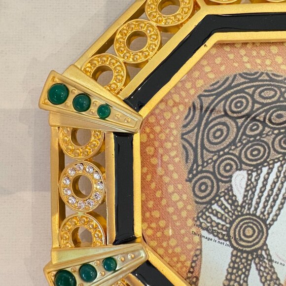 Authentic Erté Sevenarts Ltd. jeweled octagonal photo frame – rare Art Deco gold - Picture 2 of 9